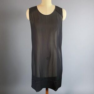 Kenneth Cole Sheer Black Elegant Sleeveless Shift Dress